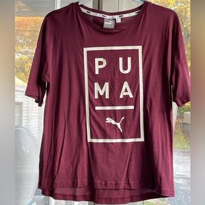 Puma Logo Maroon T-Shirt Sz. Small
